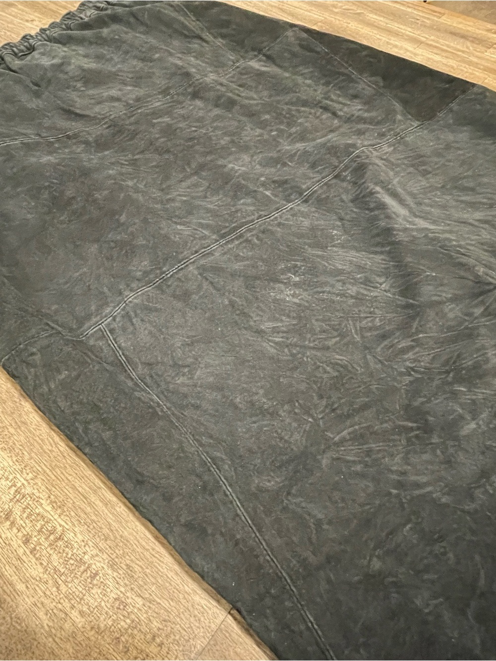 Vintage Denim & Co Black Suede Leather Fringe Maxi Skirt Boho Western Size Large - Picture 6 of 7